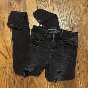 American Eagle black ripped jeans